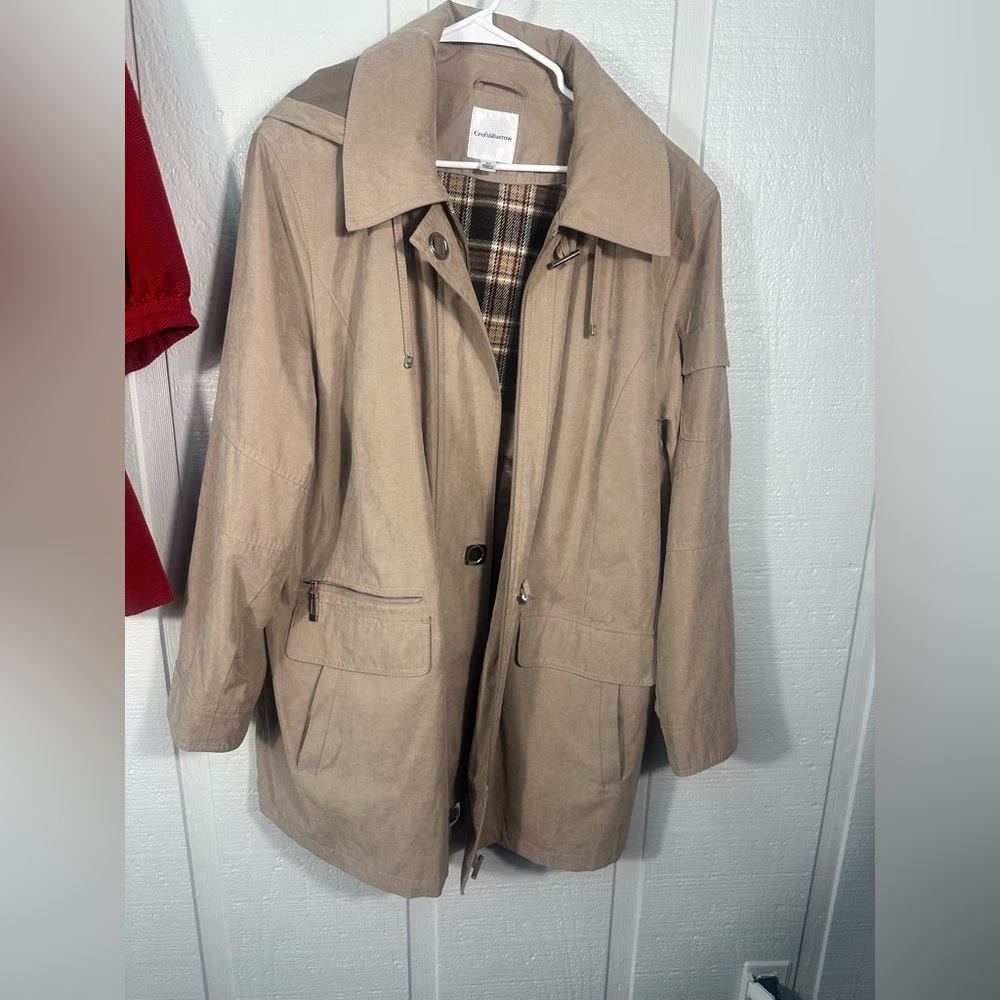 Croft & Barrow Tan Zip Front Coat Size 2XL EUC
